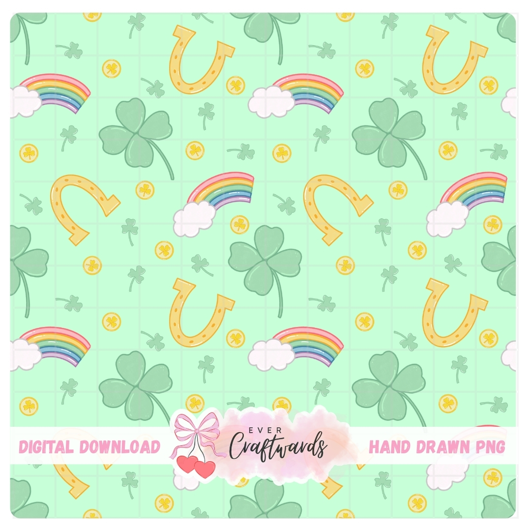 Lucky Day Seamless Pattern - 300 DPI Digital Download